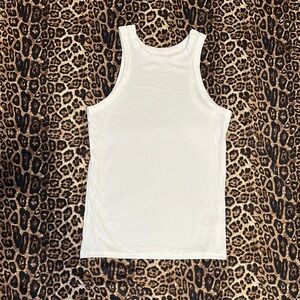 No Boundaries White Ribbed Tank Top